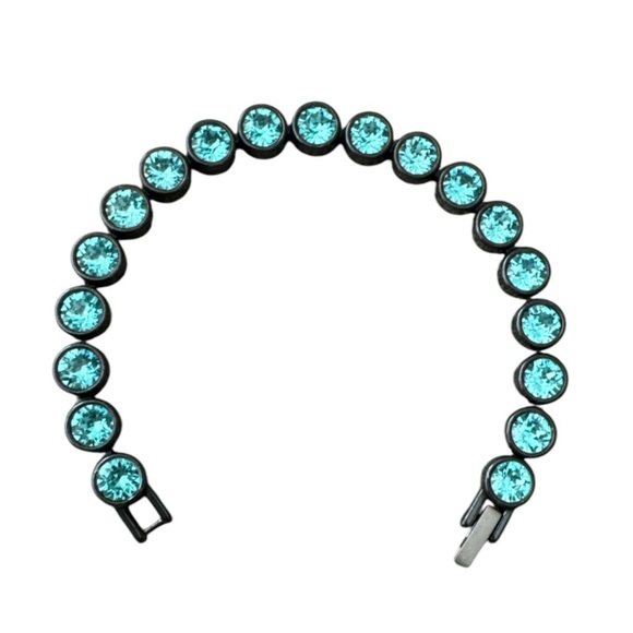🔵 TOUCHSTONE CRYSTAL BY SWAROVSKI AQUA BRACELET - Picture 1 of 6